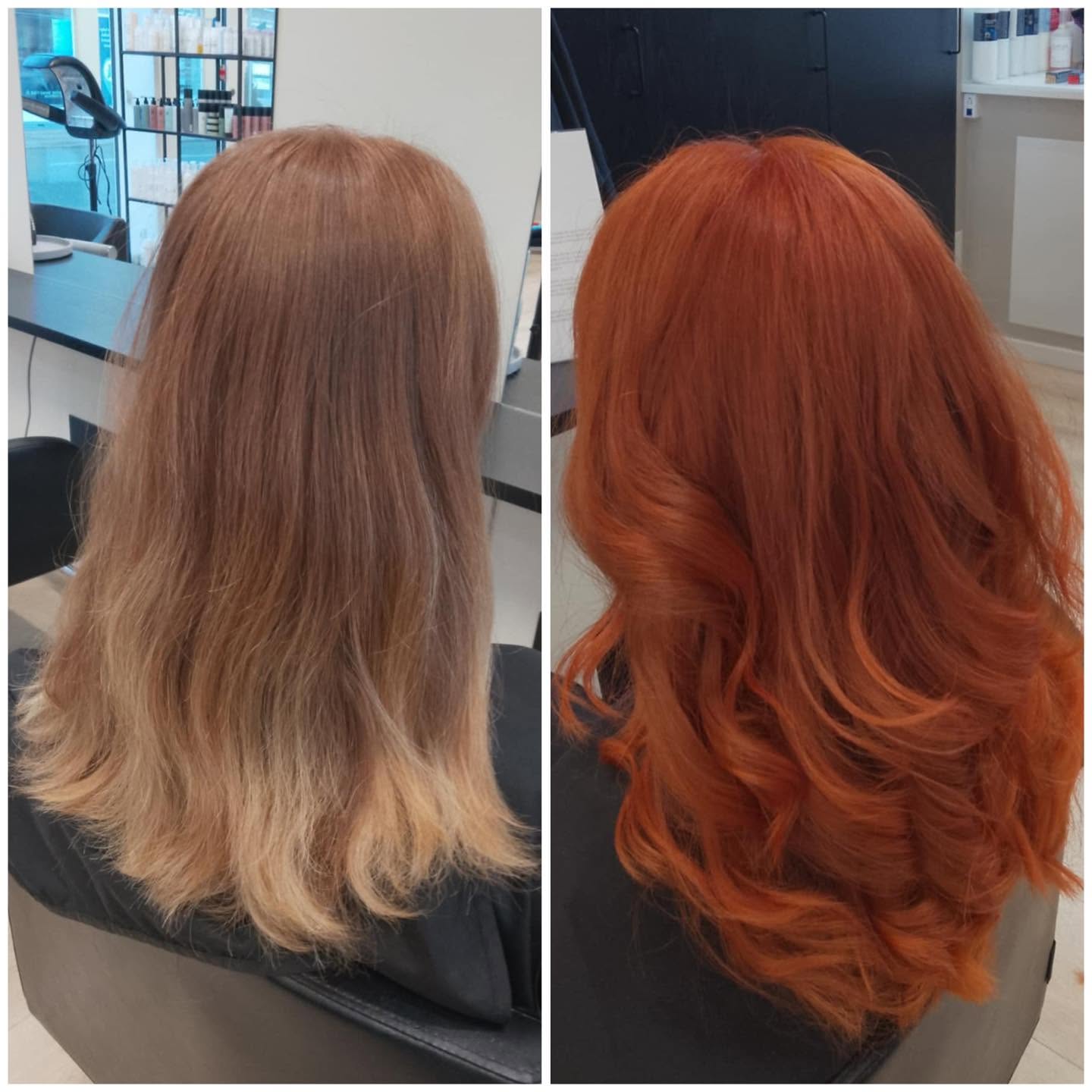 Blond til klar kobberorange